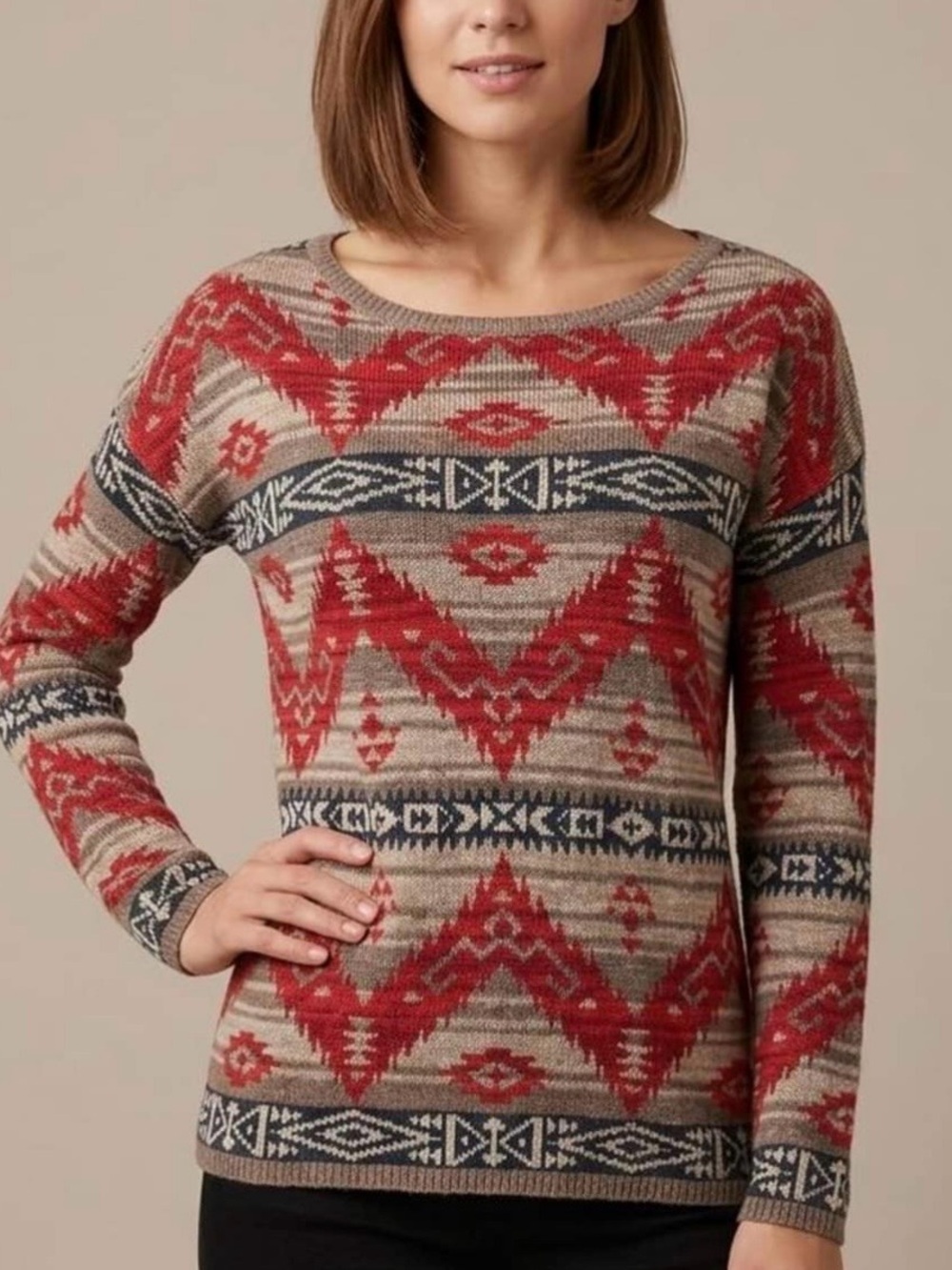 Ralph Lauren Denim & Supply Women's Aztec Southwest Lightweight Sweater Jumper M